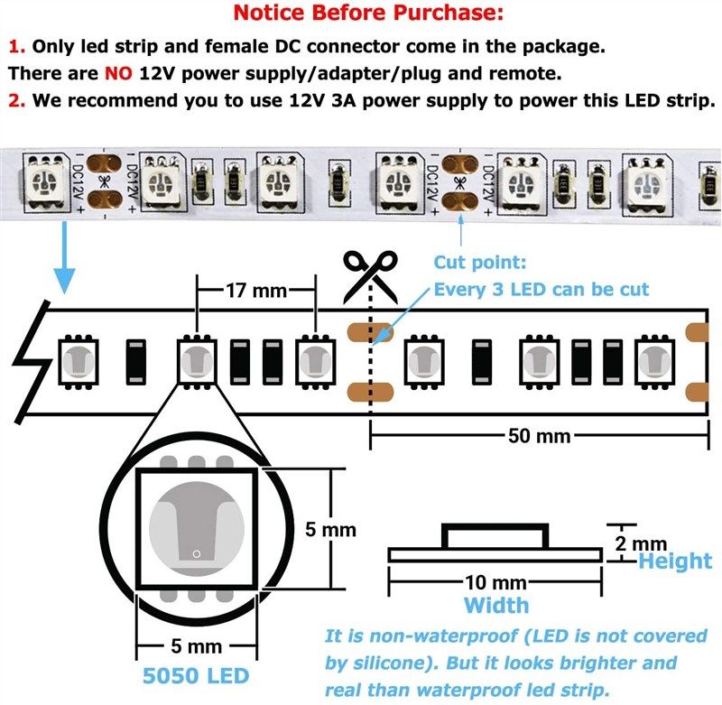 ice blue led strip light 로고