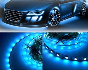 img 1 attached to 💡 Ice Blue LED Strip Light by iNextStation - 16ft/5m, 300 SMD5050 LEDs, Flexible & Non-Waterproof Tape (No Power Supply Included)