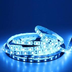img 2 attached to 💡 Ice Blue LED Strip Light by iNextStation - 16ft/5m, 300 SMD5050 LEDs, Flexible & Non-Waterproof Tape (No Power Supply Included)