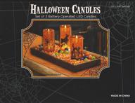 set of 3 halloween led candles in orange логотип
