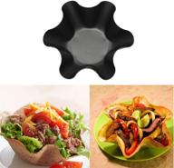 🌮 premium non-stick fluted tortilla shell maker: extra thick steel taco salad bowl pans, set of 4 tostada bakers - non-stick carbon steel logo