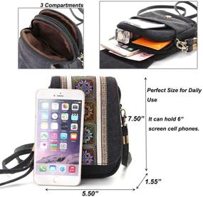 img 1 attached to Goodhan Embroidery Canvas Crossbody Phone