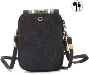 img 2 attached to Goodhan Embroidery Canvas Crossbody Phone