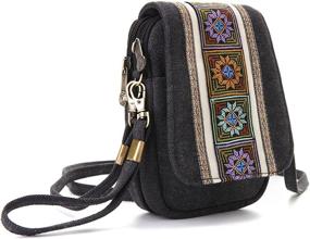 img 3 attached to Goodhan Embroidery Canvas Crossbody Phone