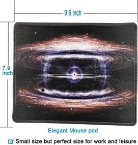 img 2 attached to Улучшенный коврик для мыши: дизайн галактики с обшитым краем и противоскользящей резиновой основой - идеально подходит для компьютеров и ноутбуков (9,6x7,9x0,1 дюйм, Черная Дыра)