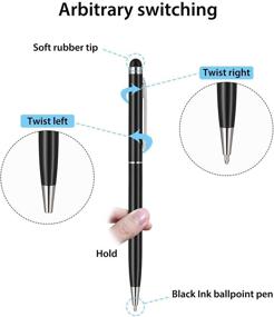 img 3 attached to Outus 32 Pieces Stylus Pen Set - 2 in 1 Universal Ballpoint Fine Tip Stylus Metal Pens, Black Ink - for Most Capacitive Touch-Screen Phone Tablet - Black and Silver