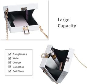 img 1 attached to Chic Chinese Mahjong Crossbody Bag: Elegant Lock Closure Box Shoulder Bag for Women - LUI SUI PU Leather Handbag