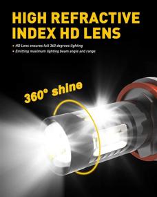 img 2 attached to AUXITO H8 H11 H16 LED Fog Light Bulbs: High Power, 1800 Lumens, 6500K Xenon White - Pack of 2