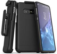 samsung galaxy s10e slimshield series encased ultra-slim belt case - hard cover with holster clip (matte black) logo