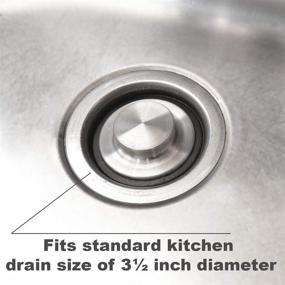 img 1 attached to 🚰 Стопор для кухонной мойки из нержавеющей стали - диаметр 3 3/8 дюйма (8.57 см), идеально подходит для стандартного отверстия в кухонном сливе размером 3 1/2 дюйма (3.5 дюйма).