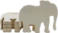 pack of 12 ready-to-paint or decorate 4 inch unfinished wooden elephant shapes - creative hobbies logo