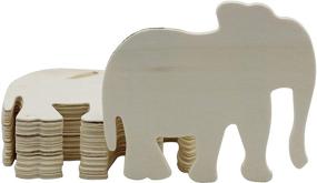 img 4 attached to Pack of 12 Ready-to-Paint or Decorate 4 Inch Unfinished Wooden Elephant Shapes - Creative Hobbies