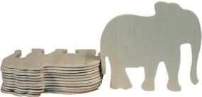 img 1 attached to Pack of 12 Ready-to-Paint or Decorate 4 Inch Unfinished Wooden Elephant Shapes - Creative Hobbies