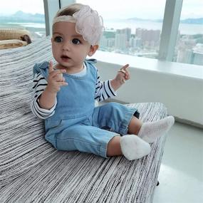 img 3 attached to 👶 Saeaby Toddler Infant Baby Girls Denim Jumpsuit Romper Overalls - Cute Jeans Outfits for Baby Girls