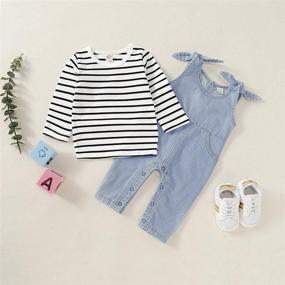 img 2 attached to 👶 Saeaby Toddler Infant Baby Girls Denim Jumpsuit Romper Overalls - Cute Jeans Outfits for Baby Girls