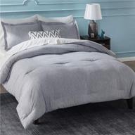 🛏️ upgrade your bedroom with bedsure grey queen comforter set - high-quality bedding comforter set for queen size beds, includes 2 pillow shams - cationic dyeing queen comforter (88x88 inches, 3 pieces) logo