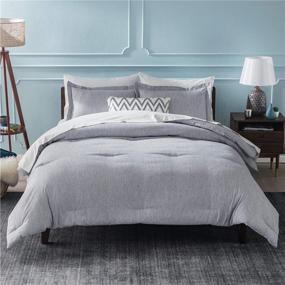 img 2 attached to 🛏️ Upgrade Your Bedroom with Bedsure Grey Queen Comforter Set - High-Quality Bedding Comforter Set for Queen Size Beds, Includes 2 Pillow Shams - Cationic Dyeing Queen Comforter (88x88 inches, 3 Pieces)