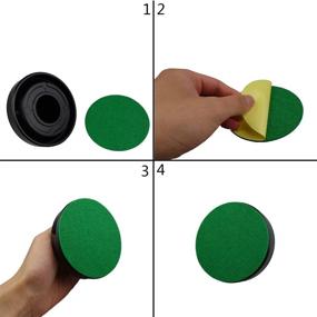 img 1 attached to Enhance Your Air Hockey Experience with Kasteco 6 🏓 Pack Self Adhesive Green Mallet Felt Pads - Size: 94mm