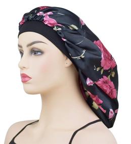 img 1 attached to 🌙 Ultimate Satin Hair Bonnet: Extra Large Sleep Cap for Long Hair, Curly Hair & Braids