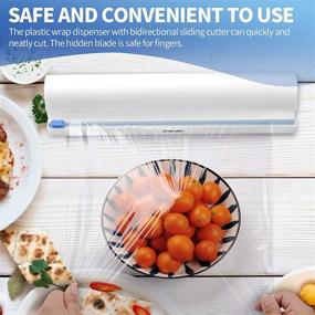 img 3 attached to 🔒 ArteiWo Household Reusable Food Plastic Wrap Dispenser with Cutter and Tin/Aluminum Foil Dispenser - BPA Free, 12 Inch X 250 Ft Max Replace Roll, Includes 1 Plastic Wrap