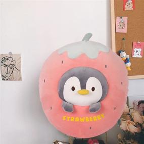 img 1 attached to 🐧 ARELUX 18" Penguin Plush Pillow: Adorable Strawberry Stuffed Animal for Kids - Soft, Huggable, Kawaii Squishy Anime Penguin Plushie - Perfect Gifts for Boys and Girls on Halloween and Christmas