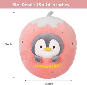 img 3 attached to 🐧 ARELUX 18" Penguin Plush Pillow: Adorable Strawberry Stuffed Animal for Kids - Soft, Huggable, Kawaii Squishy Anime Penguin Plushie - Perfect Gifts for Boys and Girls on Halloween and Christmas