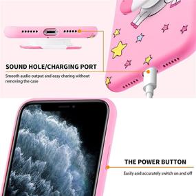 img 2 attached to 🌈 HikerClub Rainbow Horse iPhone 7 Plus/8 Plus Case - Cartoon Protective Cover, Cute Soft TPU Silicone Case with Airbag Stand and Detachable Lanyard for Girls, My Little Pony