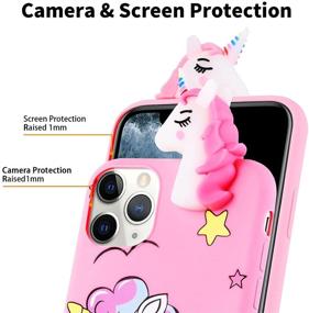 img 3 attached to 🌈 HikerClub Rainbow Horse iPhone 7 Plus/8 Plus Case - Cartoon Protective Cover, Cute Soft TPU Silicone Case with Airbag Stand and Detachable Lanyard for Girls, My Little Pony