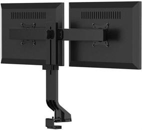 img 2 attached to 🖥️ Monoprice Dual Monitor Low Profile Flat Clamp Mount - Black: Enhance Your Workspace with the Workstream Collection for 27 Inch Screens