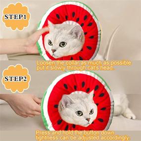 img 1 attached to 🐱 Firecos Soft Adjustable Cat Cone Collar: Comfortable Kitten Recovery Pillow after Surgery for Dogs and Cats