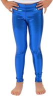 🩰 loxdonz girls liquid metallic dance footless tights pants with shiny wet look - kids logo