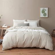 dapu pure linen duvet cover set: 100% natural french linen for hot sleepers - king size duvet cover and pillowcases logo