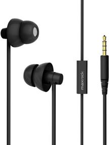 img 4 attached to 🎧 MAXROCK In-Ear Headphones Wired Sports Earbuds - Noise Cancelling Wired Stereo Sound Earphones (Black)