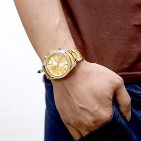 img 3 attached to Exquisite Unisex Gold Fashion Quartz Bracelet Watch with Crystal Accents from Top Plaza