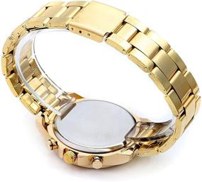 img 1 attached to Exquisite Unisex Gold Fashion Quartz Bracelet Watch with Crystal Accents from Top Plaza