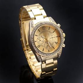 img 2 attached to Exquisite Unisex Gold Fashion Quartz Bracelet Watch with Crystal Accents from Top Plaza