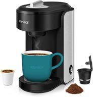 ezbasics single serve coffee maker: k-cup pod & ground coffee brewer, black - mini coffee machine with reusable k cups logo