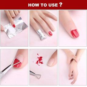 img 1 attached to 💅 Chuangdi 400 Nail Polish Remover Foil Wraps for Soak Off Gel Removal with Cuticle Pusher - Nail Polishing Supplies