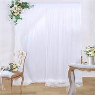 🎀 5ftx7ft white tulle backdrop curtains - ideal for baby showers, weddings, parties, birthdays, bridal showers, and photography - sheer drape backdrop logo