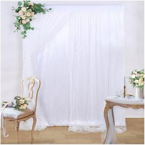 img 4 attached to 🎀 5ftx7ft White Tulle Backdrop Curtains - Ideal for Baby Showers, Weddings, Parties, Birthdays, Bridal Showers, and Photography - Sheer Drape Backdrop