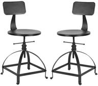 🪑 industrial bar stools with back-set of 2: counter height adjustable 19-26inch | kitchen island stool | bokkolik ergonomic guest chair logo