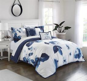 img 3 attached to 🌸 Chic Home Brookfield Garden King Comforter Set - Large Scale Floral Print Bedding with Decorative Pillows & Shams