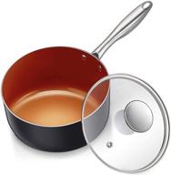 🍳 michelangelo 3 quart copper saucepan – ultra nonstick ceramic coating with lid, small pot for cooking sauces and soups logo