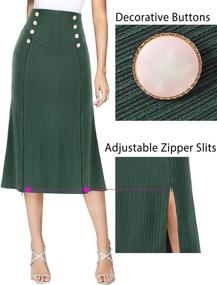 img 1 attached to 👗 Vintage Buttons Asymmetrical Women's Skirts by Vfshow: Boost Your Style with Unique Business Attire