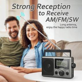 img 3 attached to Greadio Portable Shortwave AM FM Transistor Radio with Excellent Reception, LCD Display, Time Setting, 📻 Battery or AC Power, Large Speaker, Earphone Jack - Perfect Gift for Elders and Home Use