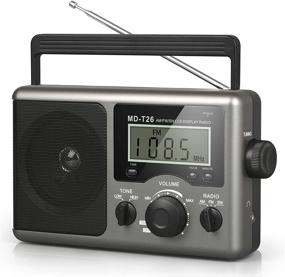 img 4 attached to Greadio Portable Shortwave AM FM Transistor Radio with Excellent Reception, LCD Display, Time Setting, 📻 Battery or AC Power, Large Speaker, Earphone Jack - Perfect Gift for Elders and Home Use