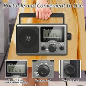 img 2 attached to Greadio Portable Shortwave AM FM Transistor Radio with Excellent Reception, LCD Display, Time Setting, 📻 Battery or AC Power, Large Speaker, Earphone Jack - Perfect Gift for Elders and Home Use
