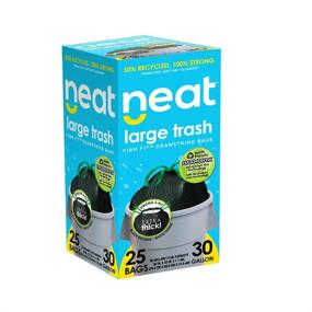 img 3 attached to 🗑️ 30 Gallon Drawstring Trash Bags - Neat (25 COUNT) - Triple Ply Fortified, 50% Recycled Material, Eco-Friendly with Odor Neutralizing Technology, Reversible Black and White Garbage Bags
