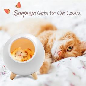 img 3 attached to Vency Cat Night Light for Women – Perfect Gifts for Cat Lovers, Wife, Mom, 🐱 and Teen Girls – Cute Cat House Birthday and Christmas Gifts – Orange Tabby Cat Design (White)