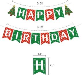 img 2 attached to 🎉 Winter Holiday Seasonal Themed Party Supplies Kit with Happy Birthday Banner, Confetti Latex Balloons, Pom Pom Flowers, Paper Fans